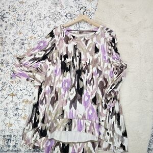 Belle by Kim Gravel Rayon Spandex Mediteranea Hi-Low Top Plus Size 2X